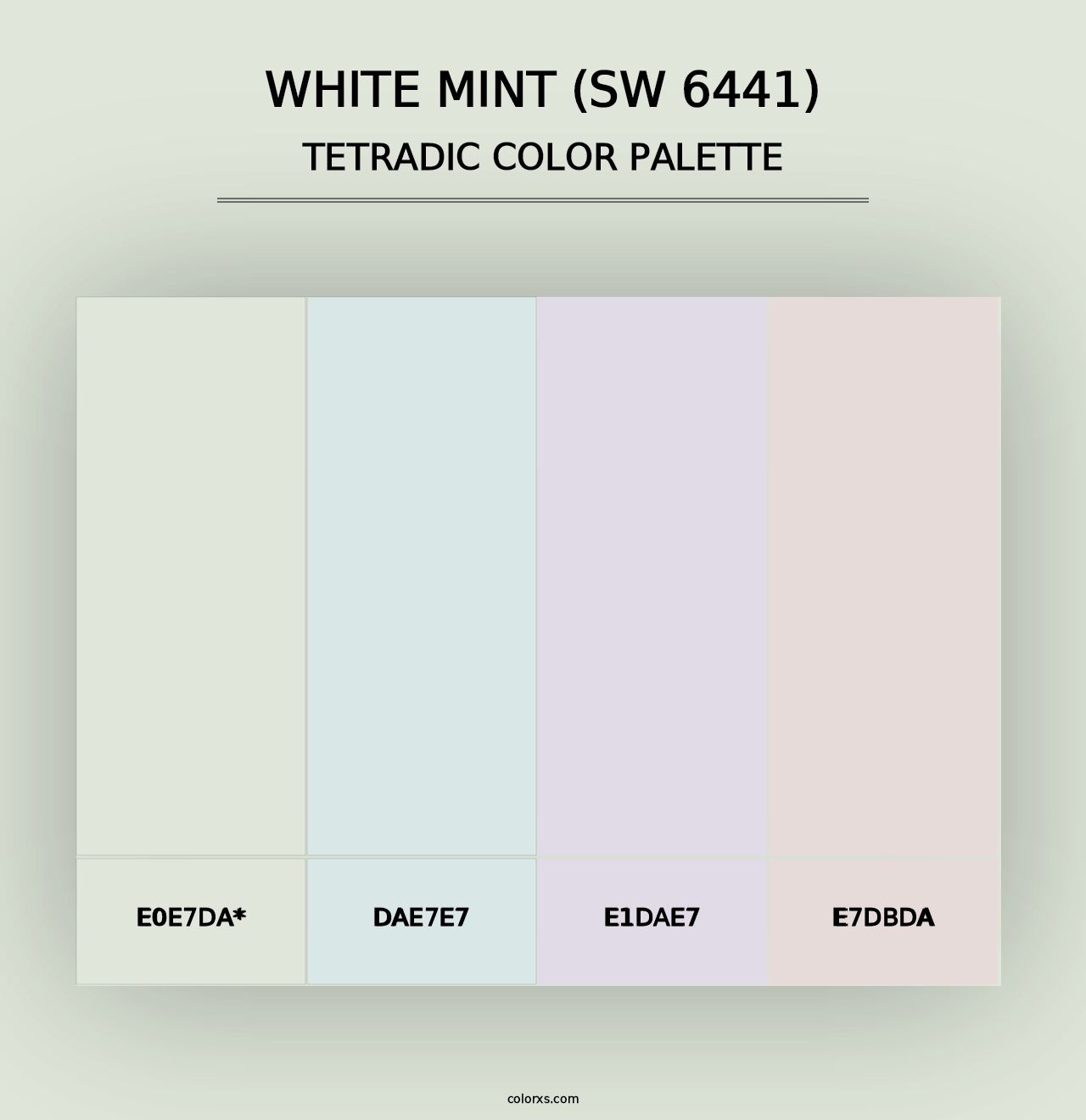 White Mint (SW 6441) - Tetradic Color Palette