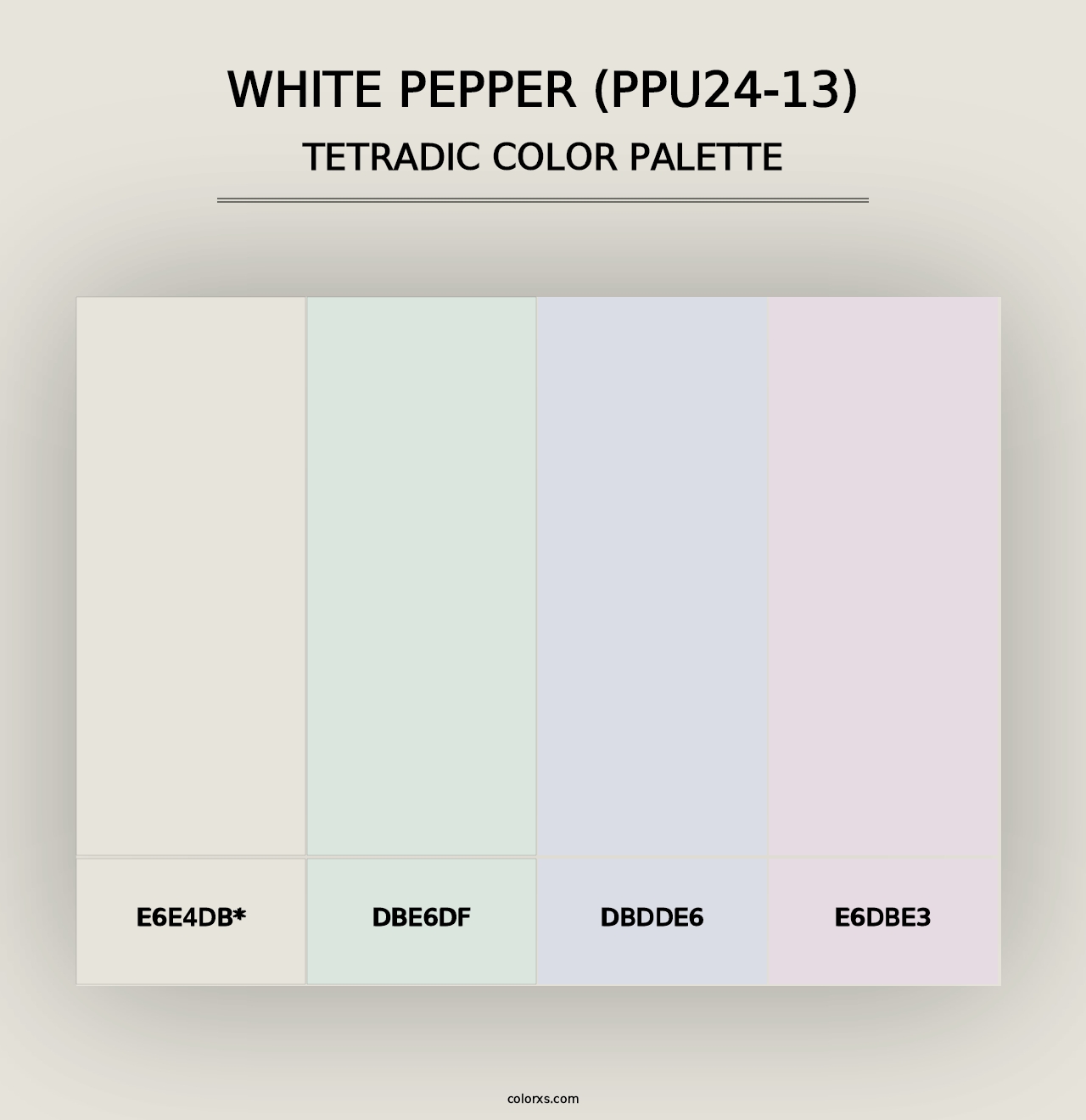 White Pepper (PPU24-13) - Tetradic Color Palette