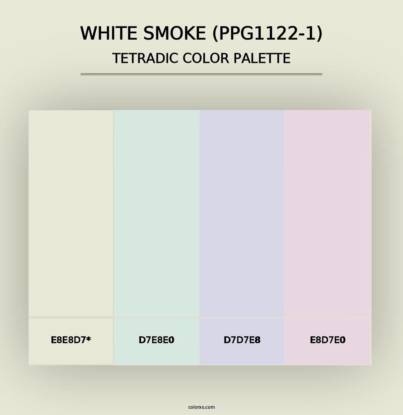 White Smoke (PPG1122-1) - Tetradic Color Palette