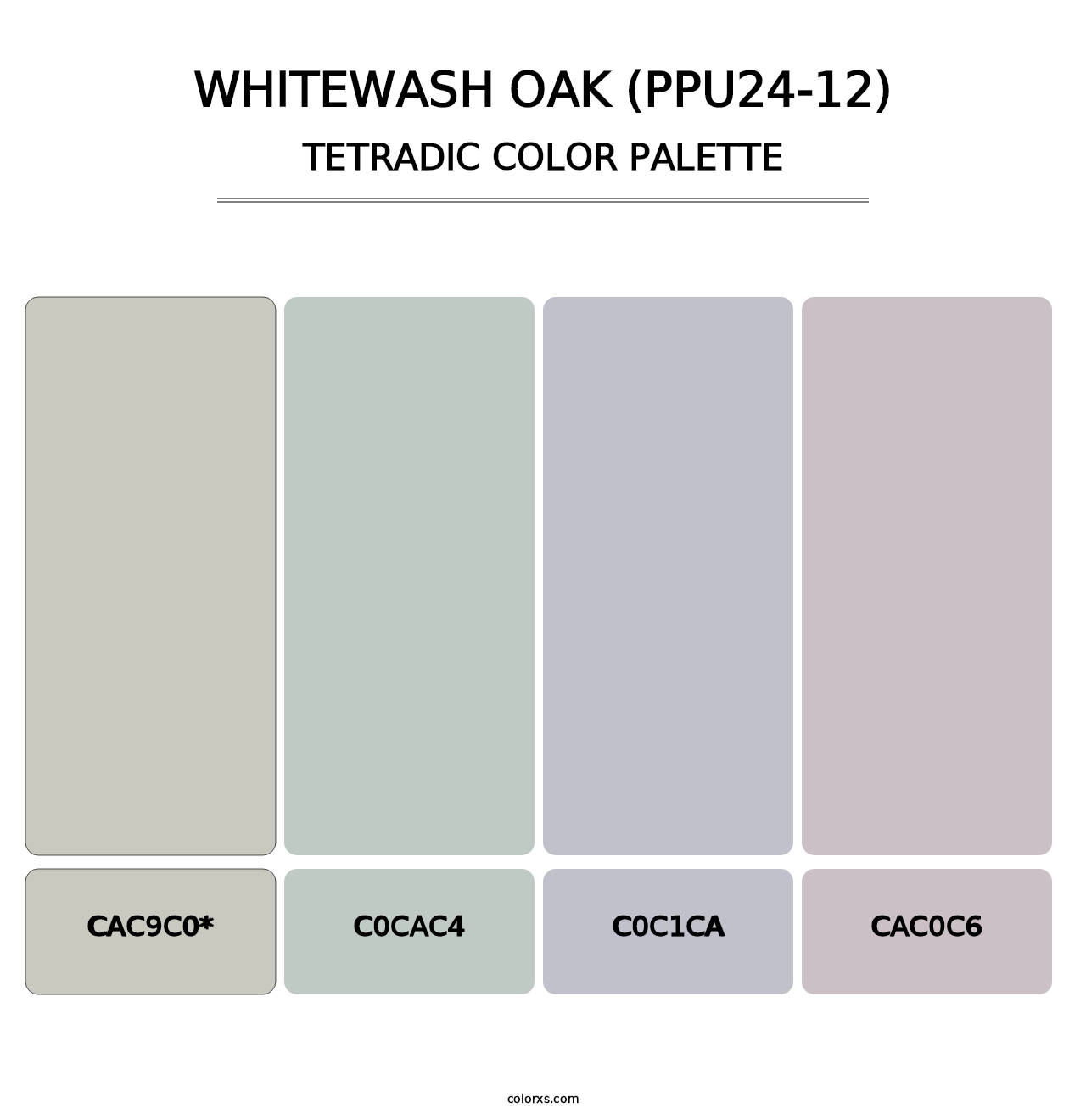 Whitewash Oak (PPU24-12) - Tetradic Color Palette