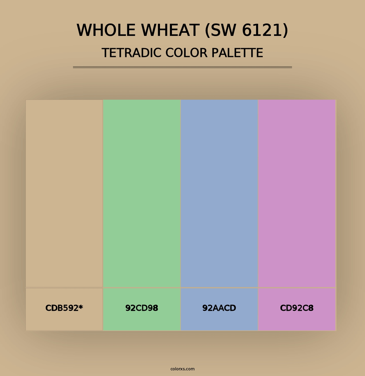 Whole Wheat (SW 6121) - Tetradic Color Palette