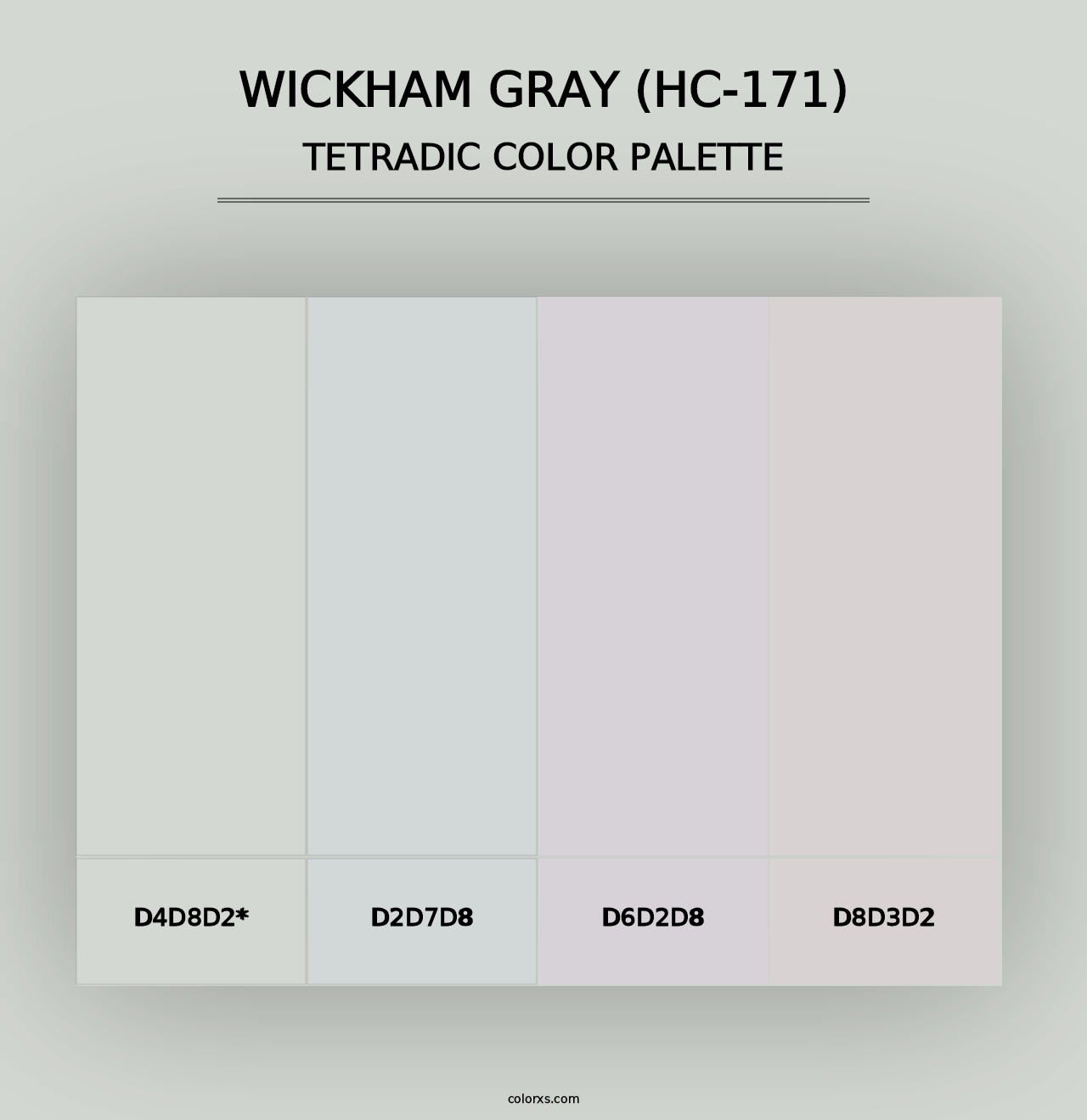 Wickham Gray (HC-171) - Tetradic Color Palette