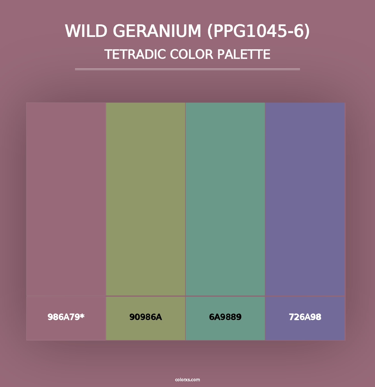 Wild Geranium (PPG1045-6) - Tetradic Color Palette