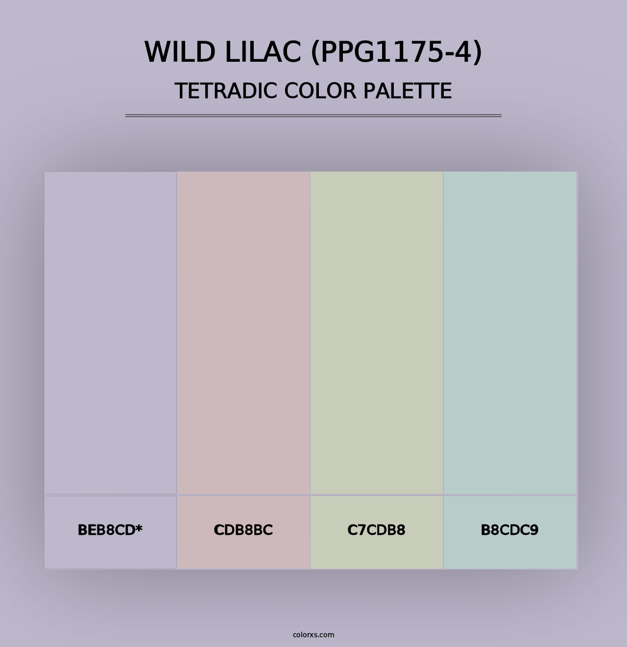 Wild Lilac (PPG1175-4) - Tetradic Color Palette