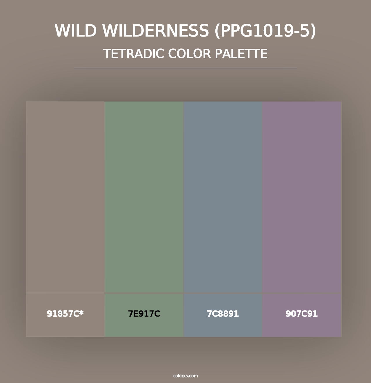 Wild Wilderness (PPG1019-5) - Tetradic Color Palette