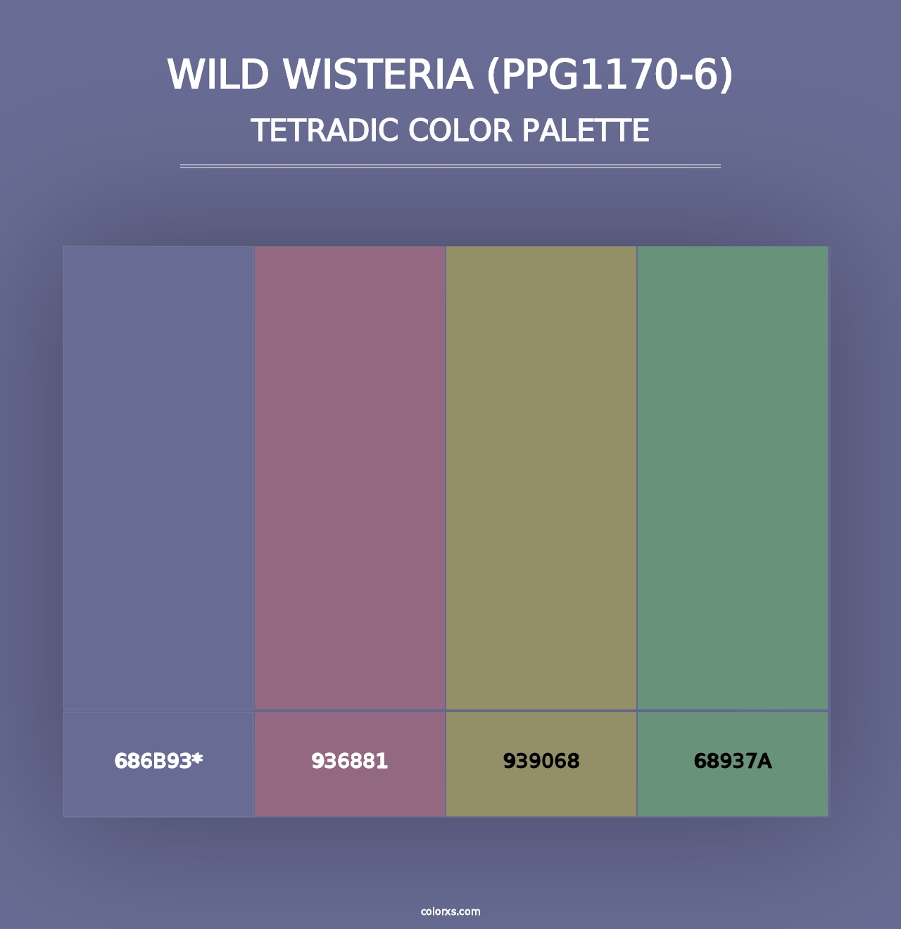 Wild Wisteria (PPG1170-6) - Tetradic Color Palette