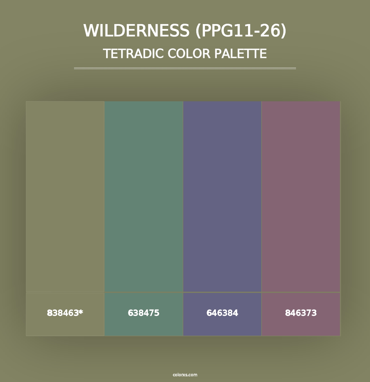 Wilderness (PPG11-26) - Tetradic Color Palette