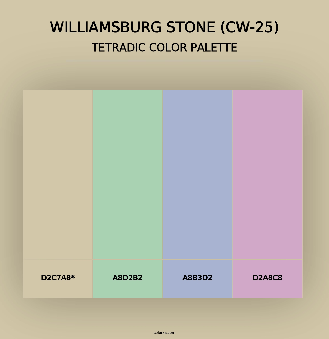 Williamsburg Stone (CW-25) - Tetradic Color Palette