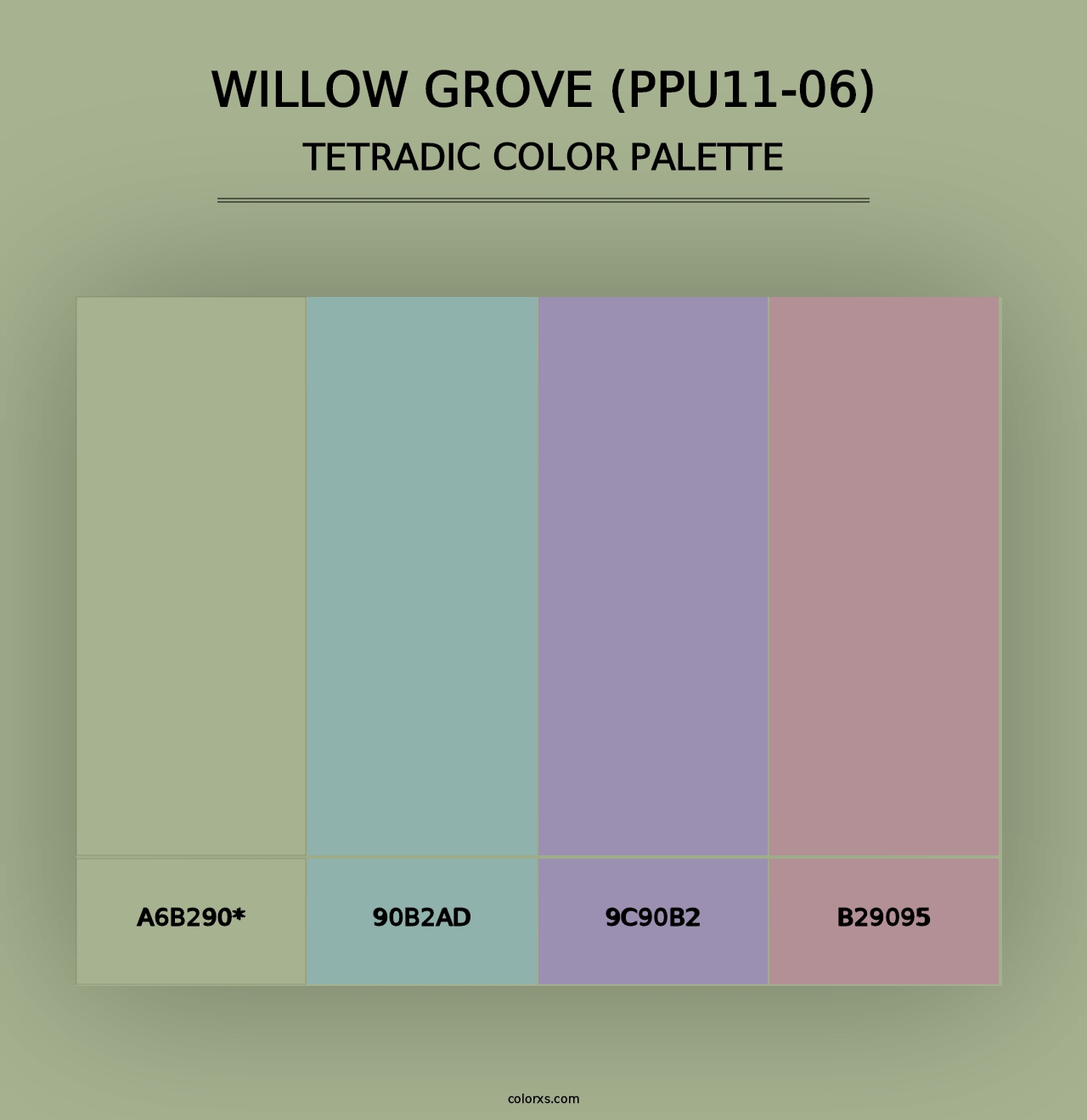 Willow Grove (PPU11-06) - Tetradic Color Palette