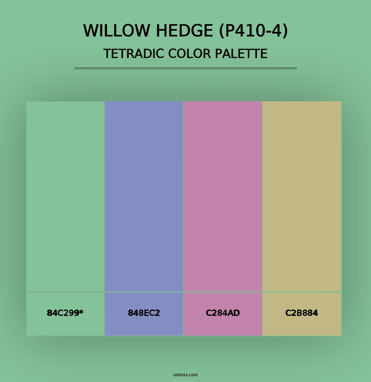 Willow Hedge (P410-4) - Tetradic Color Palette