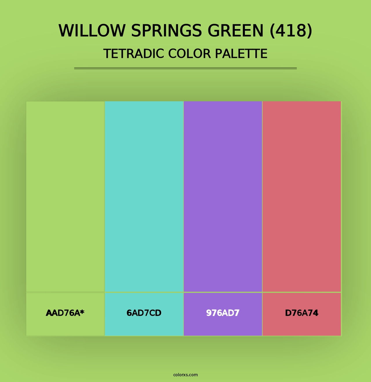 Willow Springs Green (418) - Tetradic Color Palette