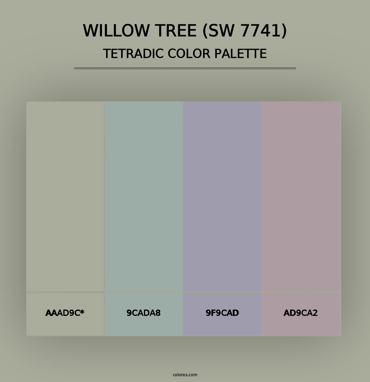 Willow Tree (SW 7741) - Tetradic Color Palette