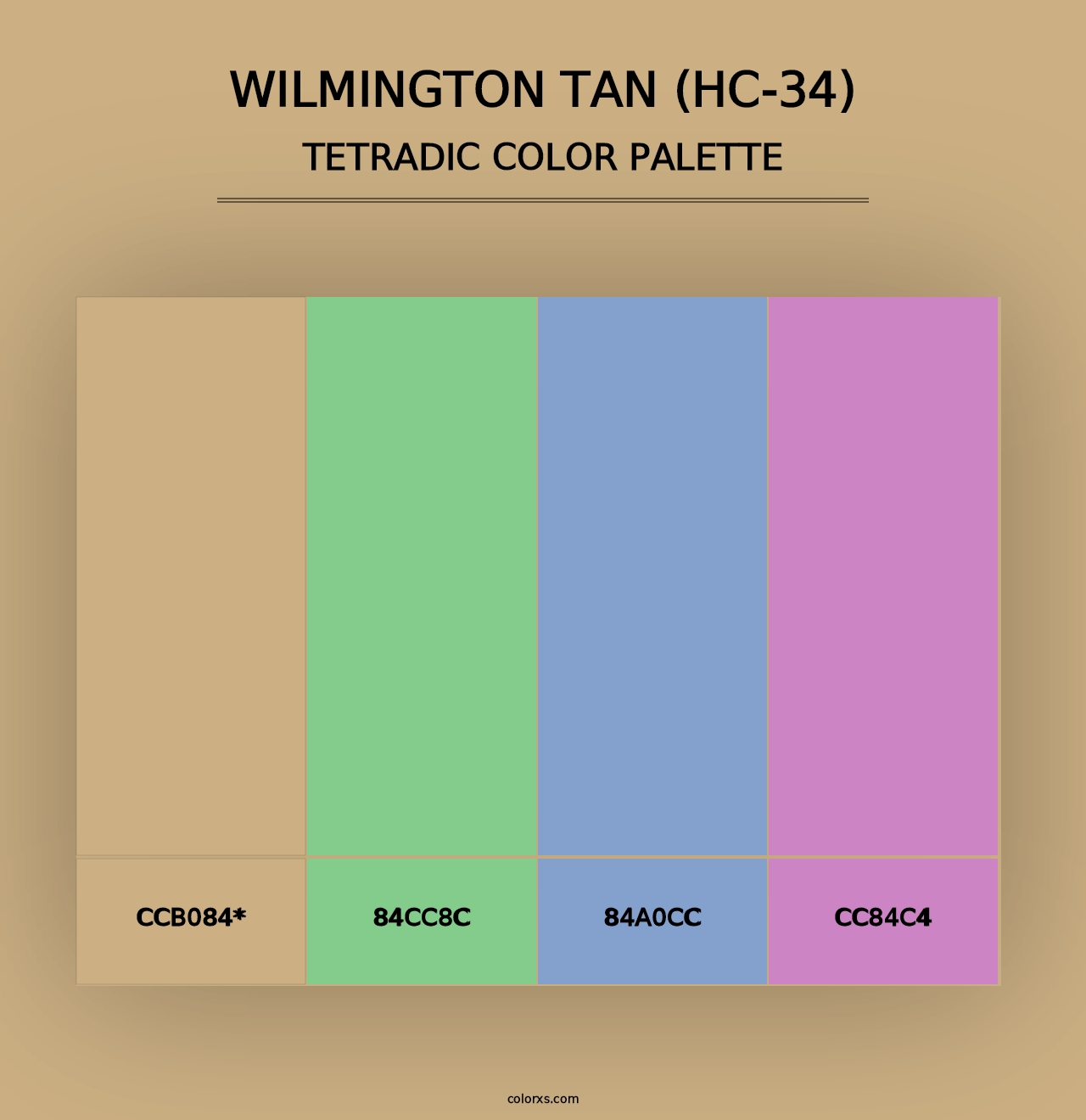 Wilmington Tan (HC-34) - Tetradic Color Palette