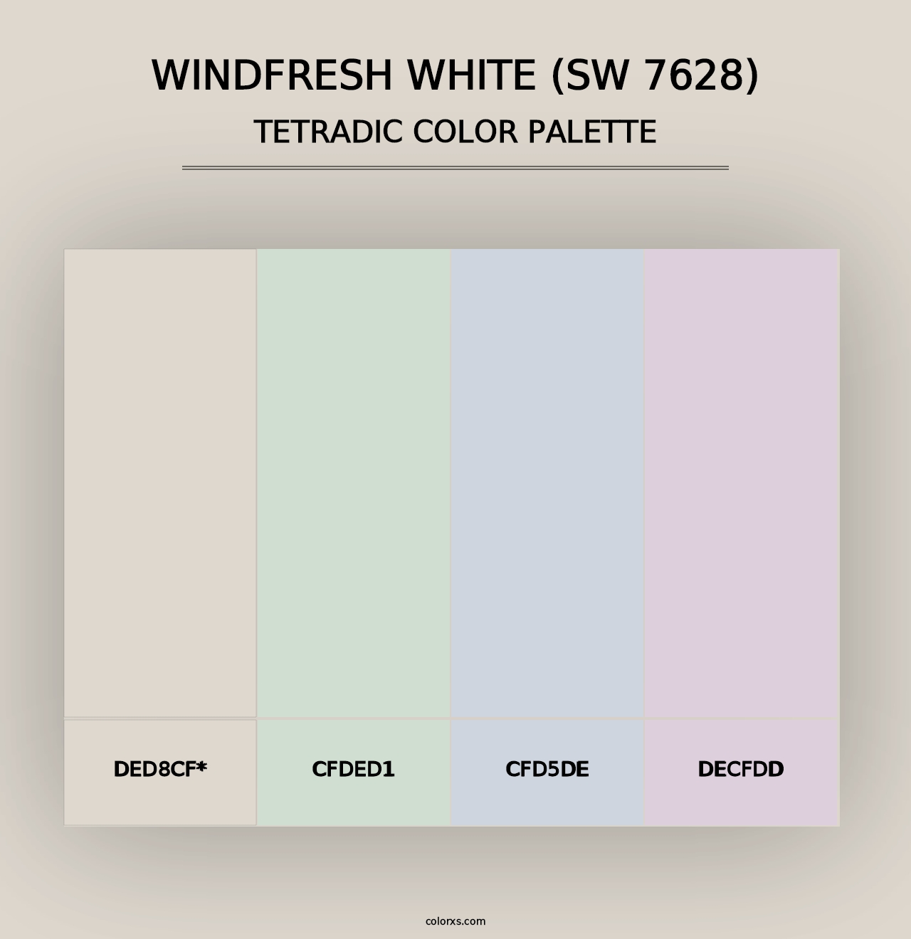 Windfresh White (SW 7628) - Tetradic Color Palette