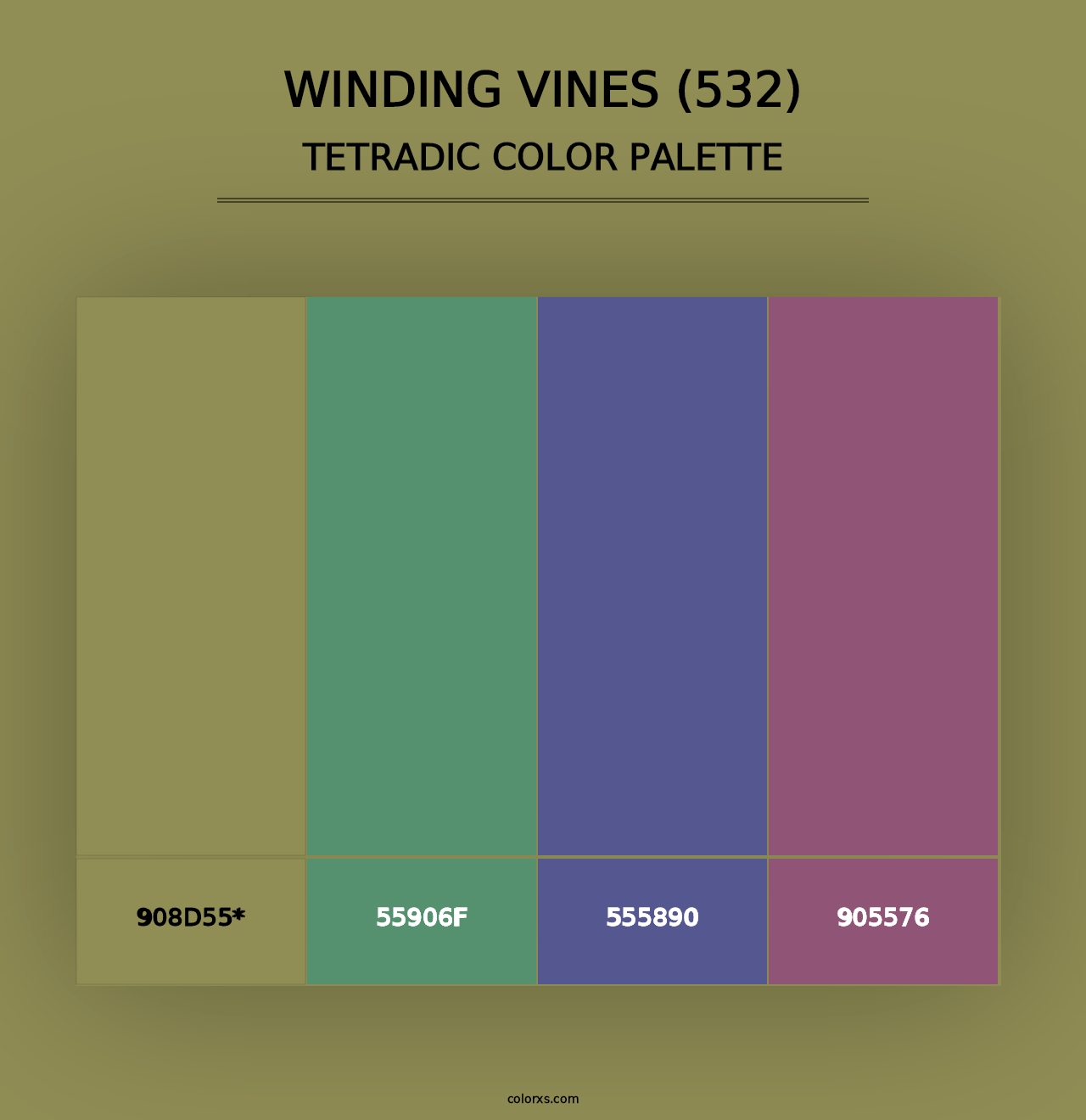 Winding Vines (532) - Tetradic Color Palette