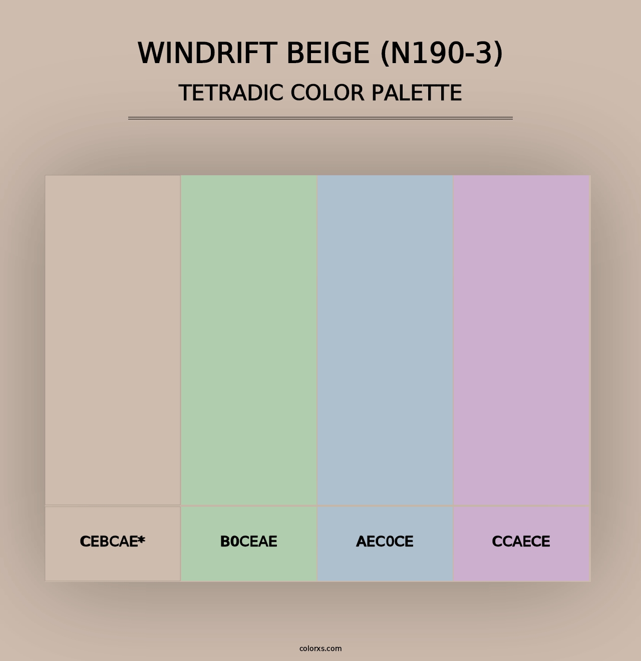 Windrift Beige (N190-3) - Tetradic Color Palette