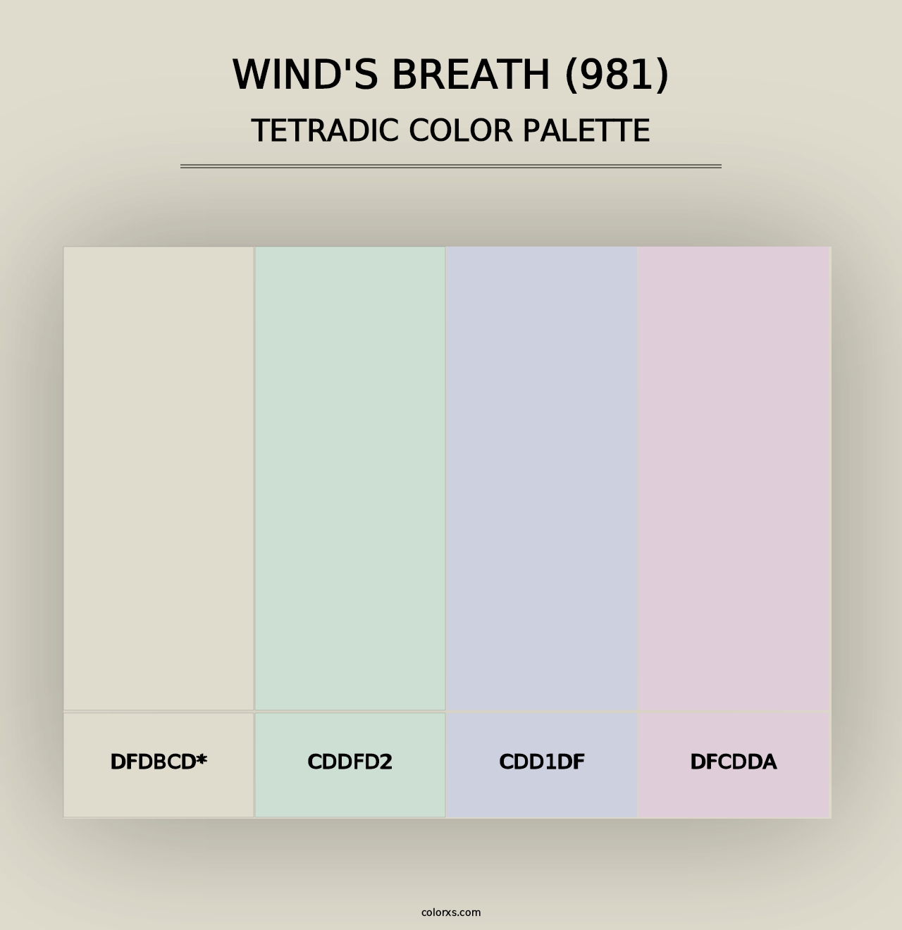 Wind's Breath (981) - Tetradic Color Palette