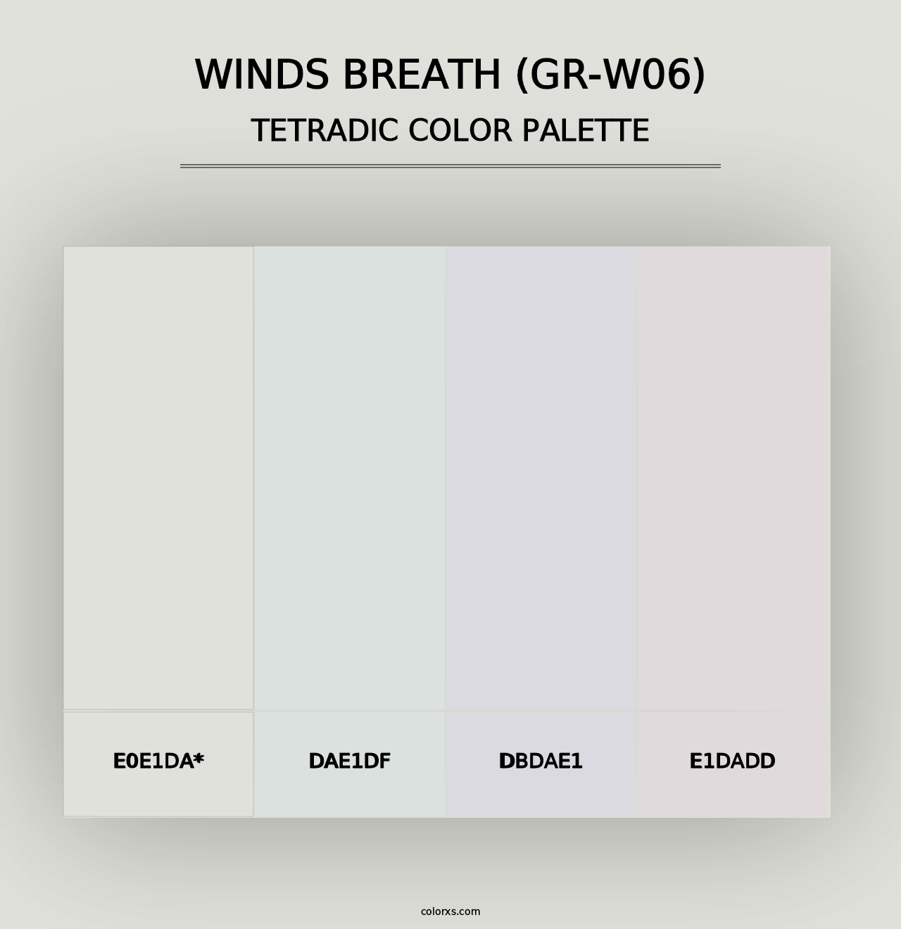 Winds Breath (GR-W06) - Tetradic Color Palette