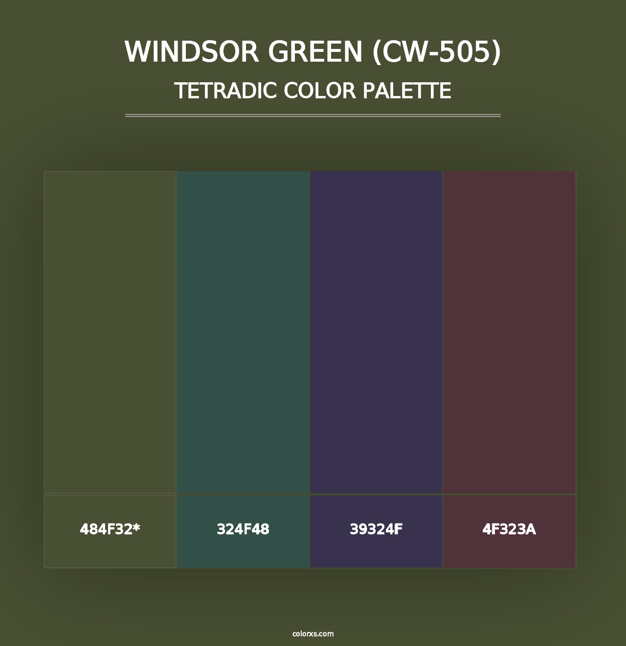 Windsor Green (CW-505) - Tetradic Color Palette