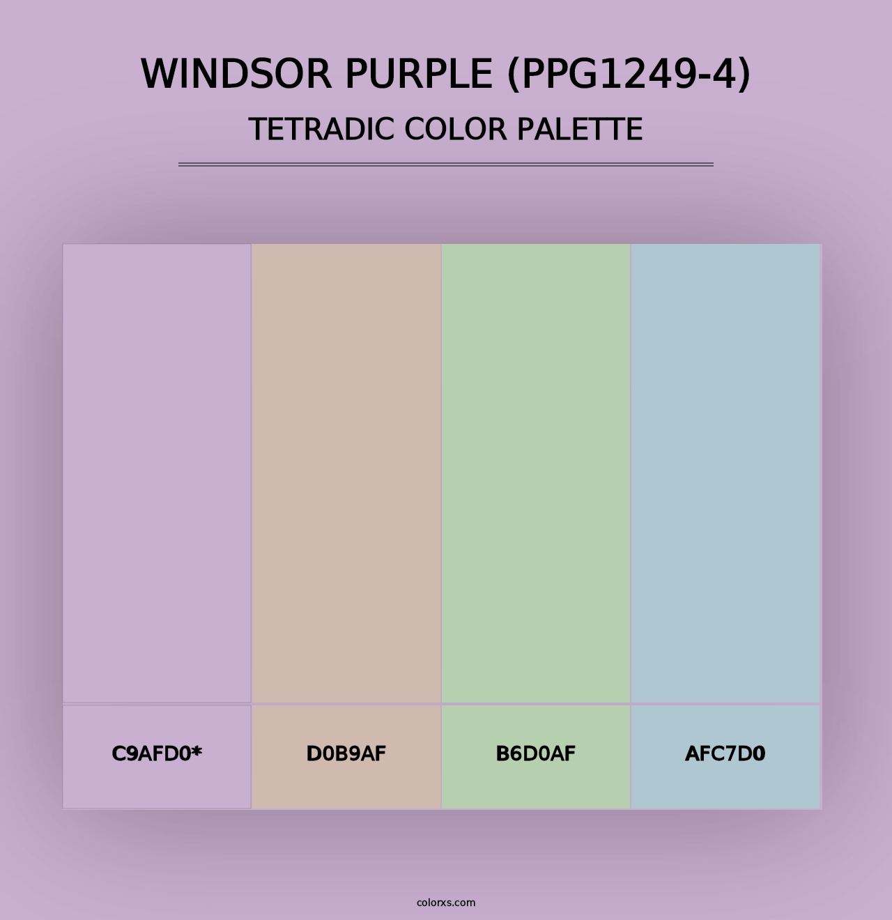 Windsor Purple (PPG1249-4) - Tetradic Color Palette