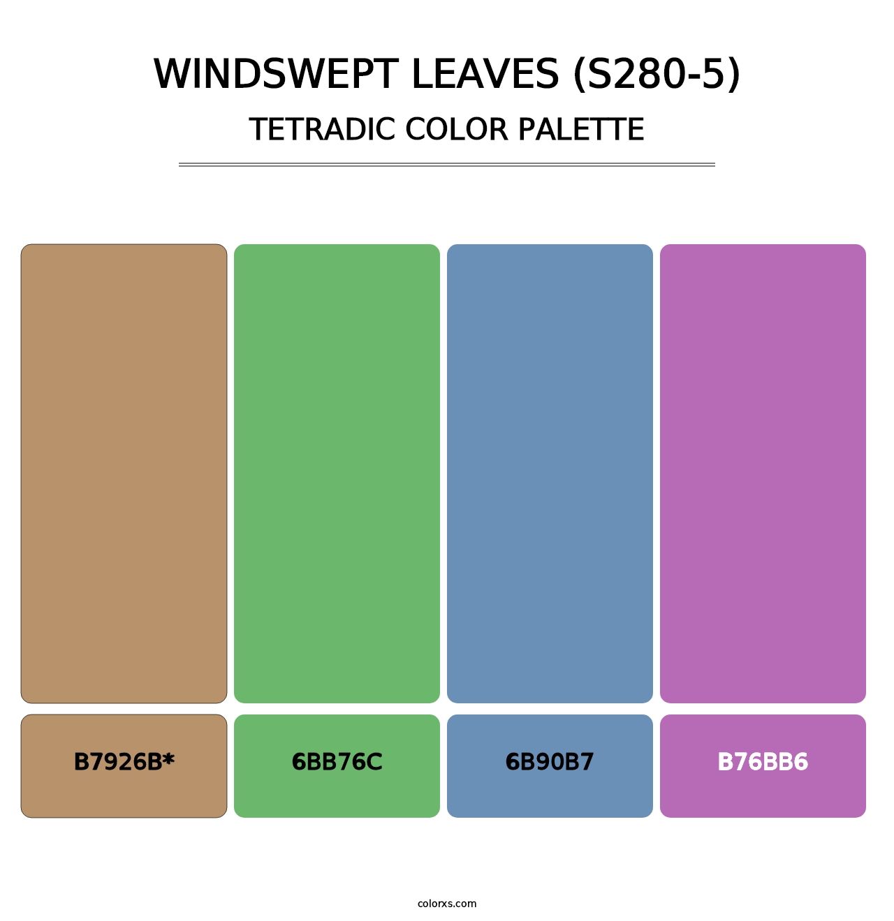 Windswept Leaves (S280-5) - Tetradic Color Palette