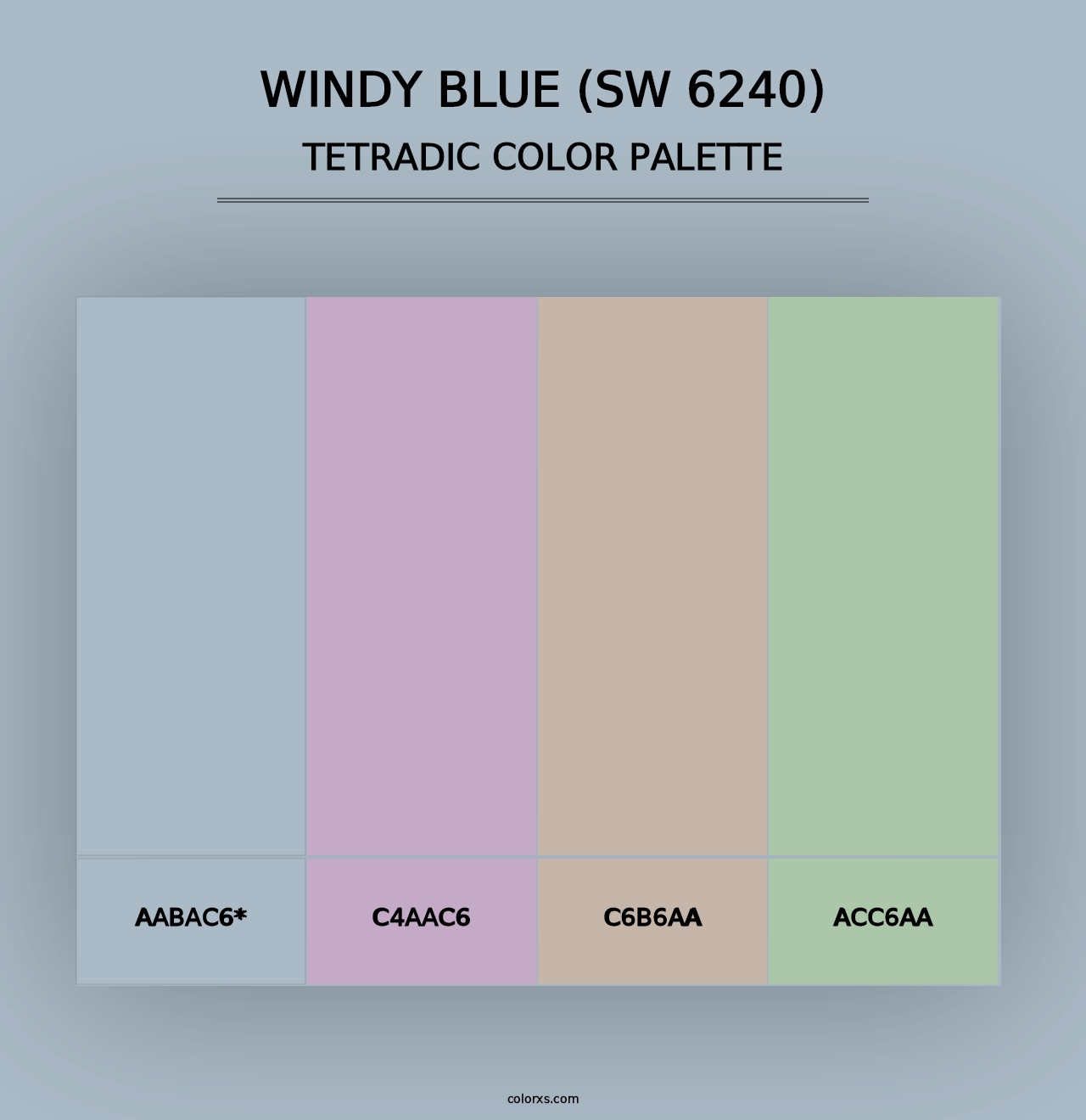 Windy Blue (SW 6240) - Tetradic Color Palette