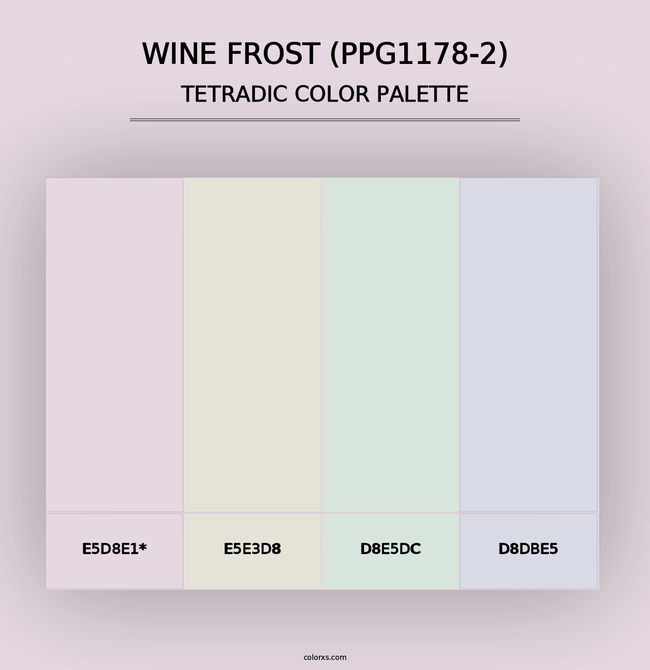 Wine Frost (PPG1178-2) - Tetradic Color Palette