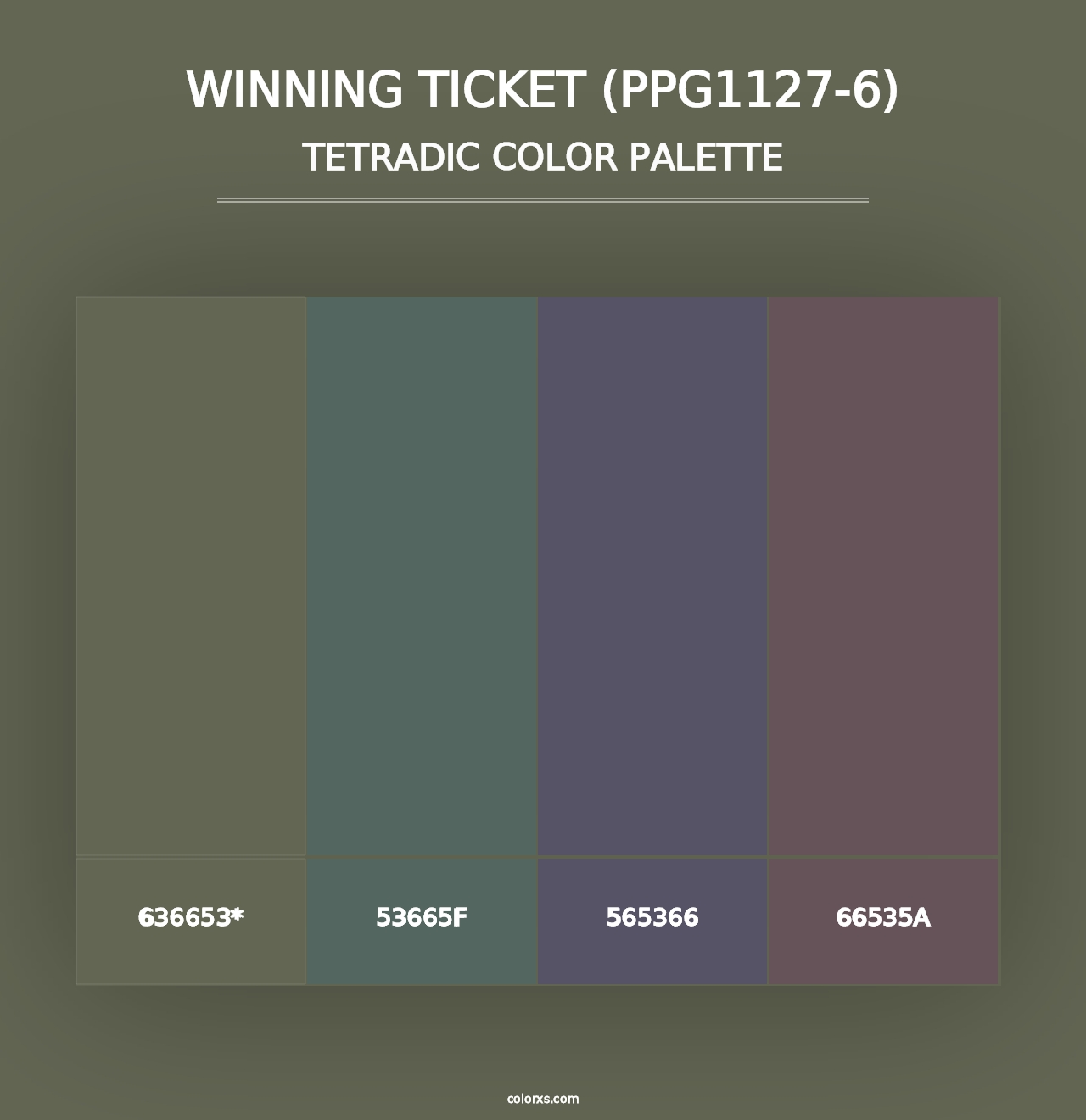 Winning Ticket (PPG1127-6) - Tetradic Color Palette