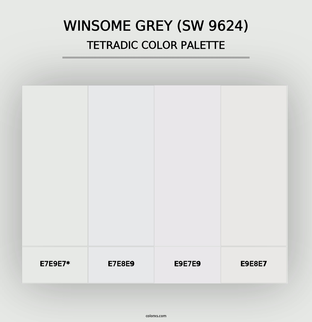 Winsome Grey (SW 9624) - Tetradic Color Palette