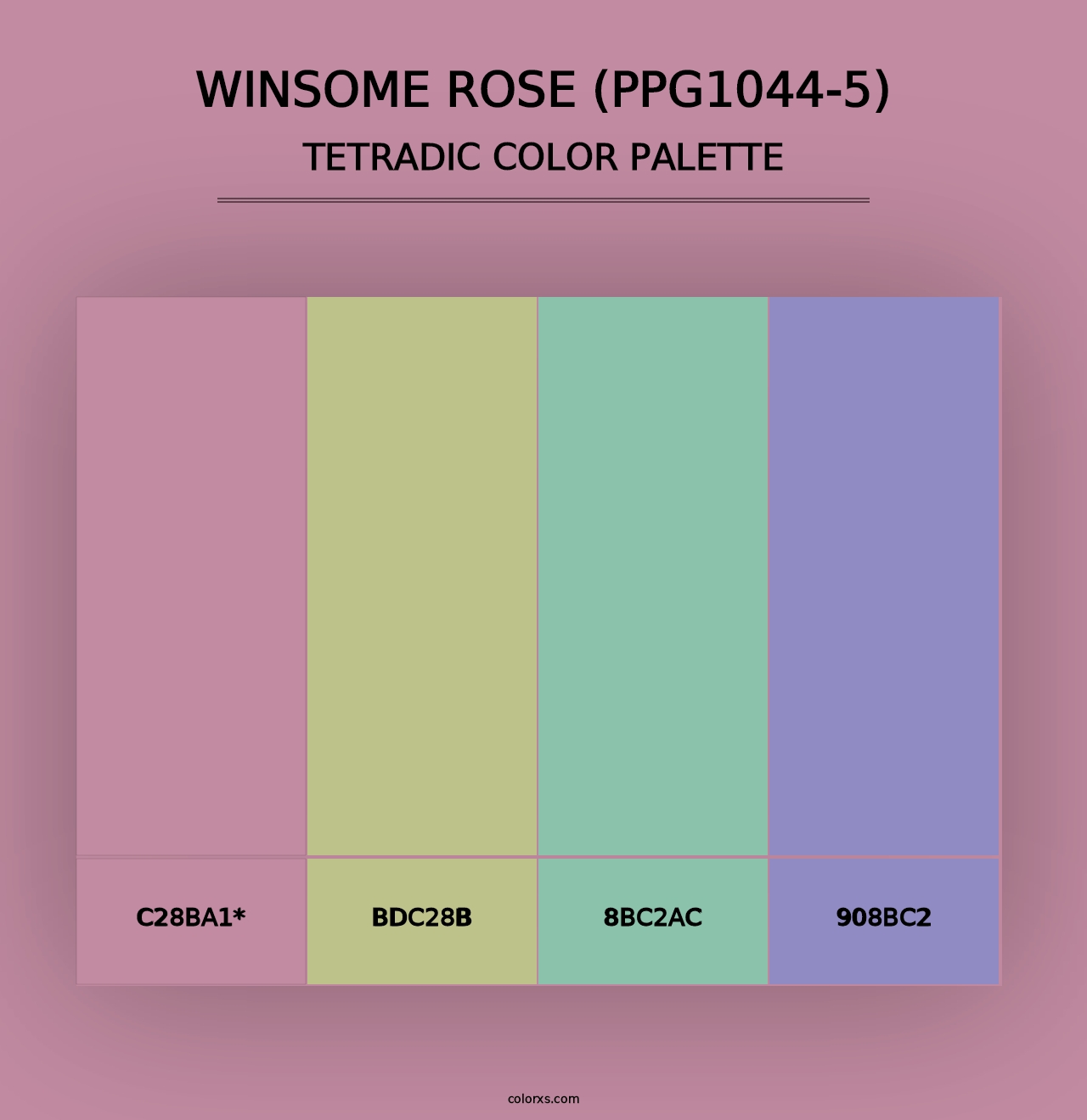 Winsome Rose (PPG1044-5) - Tetradic Color Palette