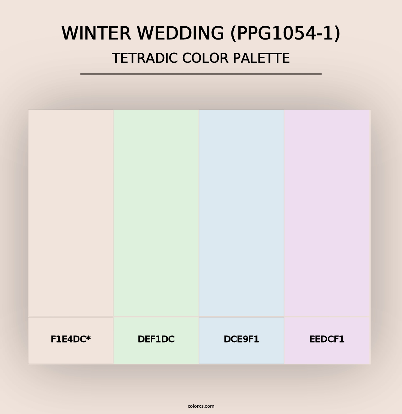 Winter Wedding (PPG1054-1) - Tetradic Color Palette