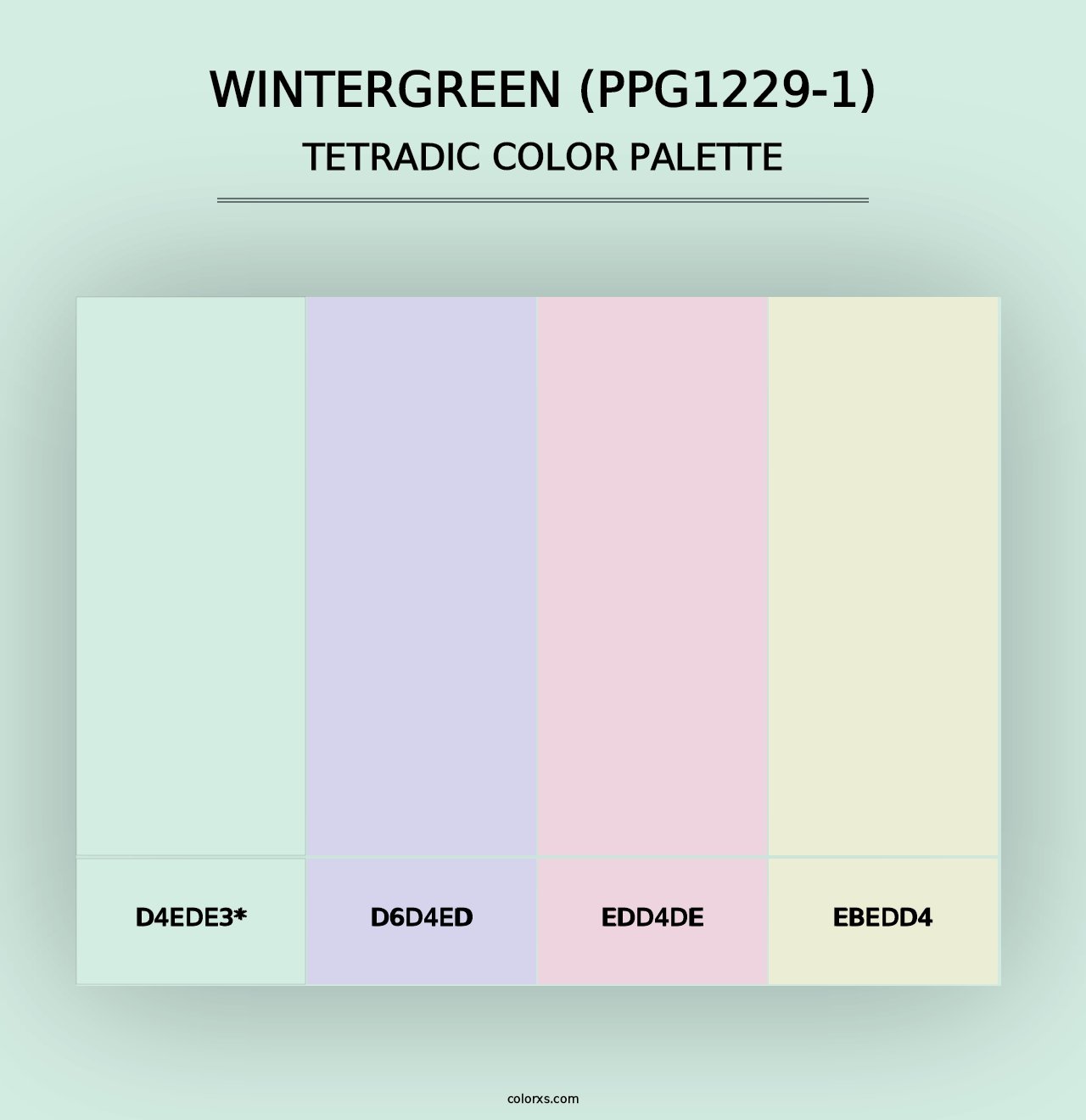 Wintergreen (PPG1229-1) - Tetradic Color Palette