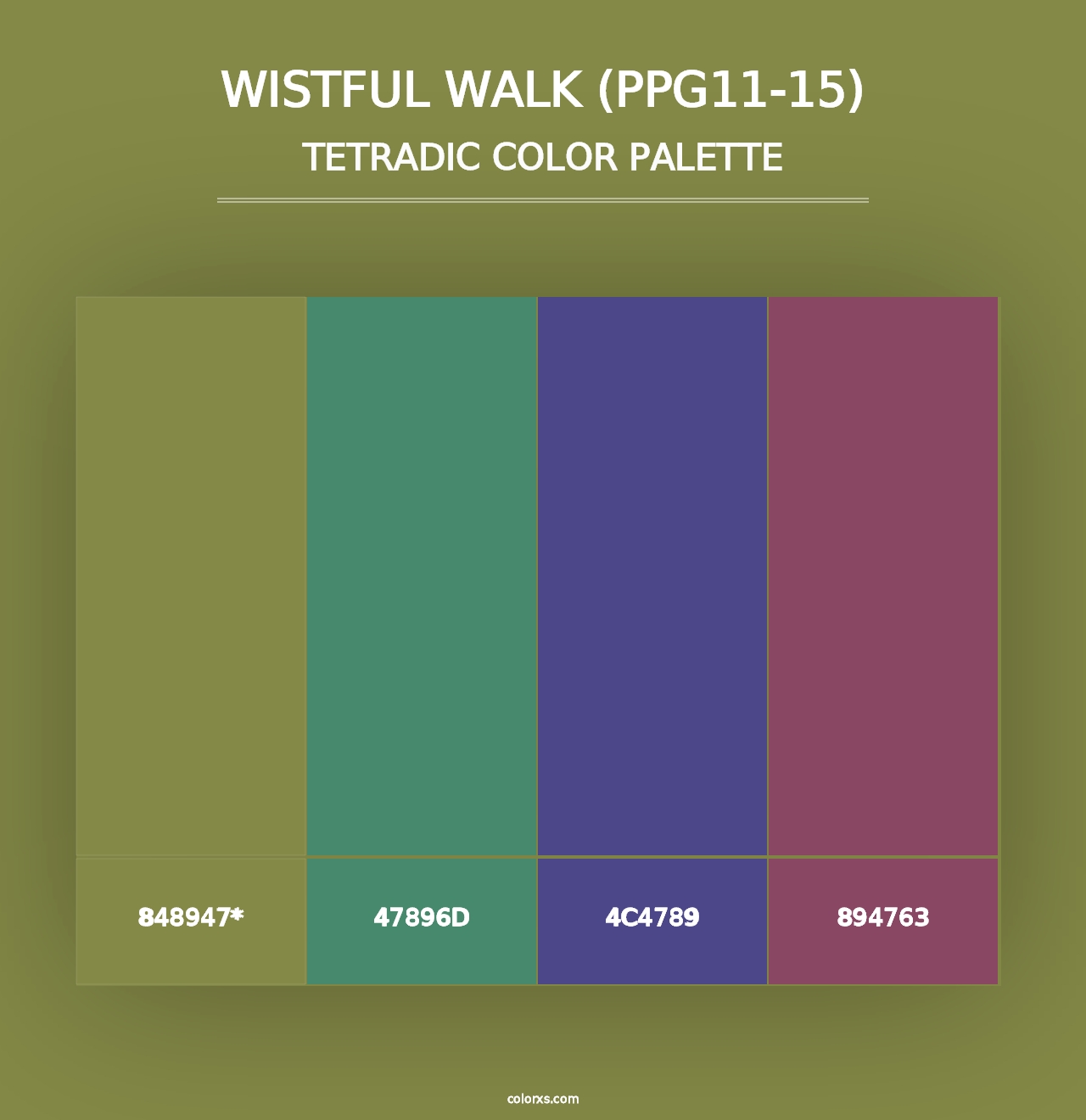 Wistful Walk (PPG11-15) - Tetradic Color Palette