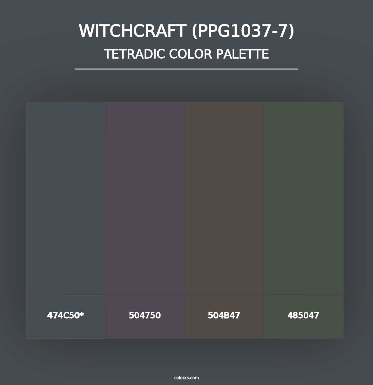 Witchcraft (PPG1037-7) - Tetradic Color Palette