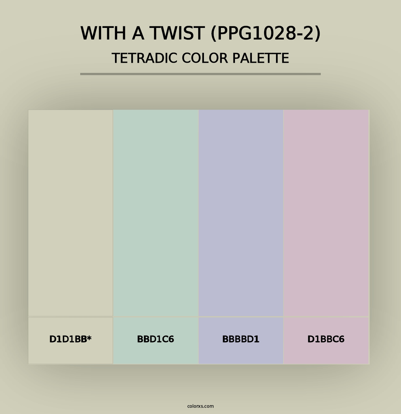 With A Twist (PPG1028-2) - Tetradic Color Palette