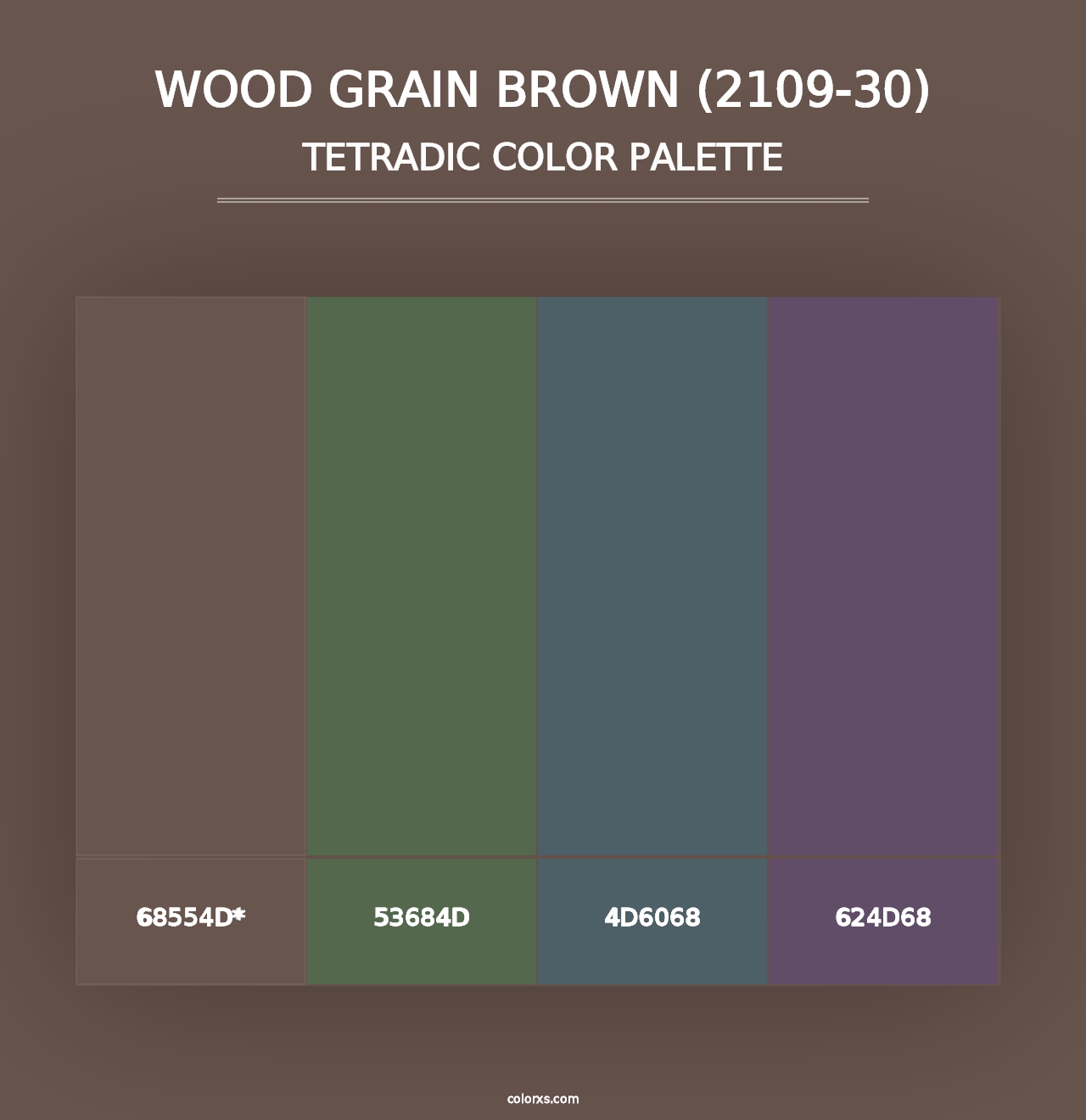 Wood Grain Brown (2109-30) - Tetradic Color Palette