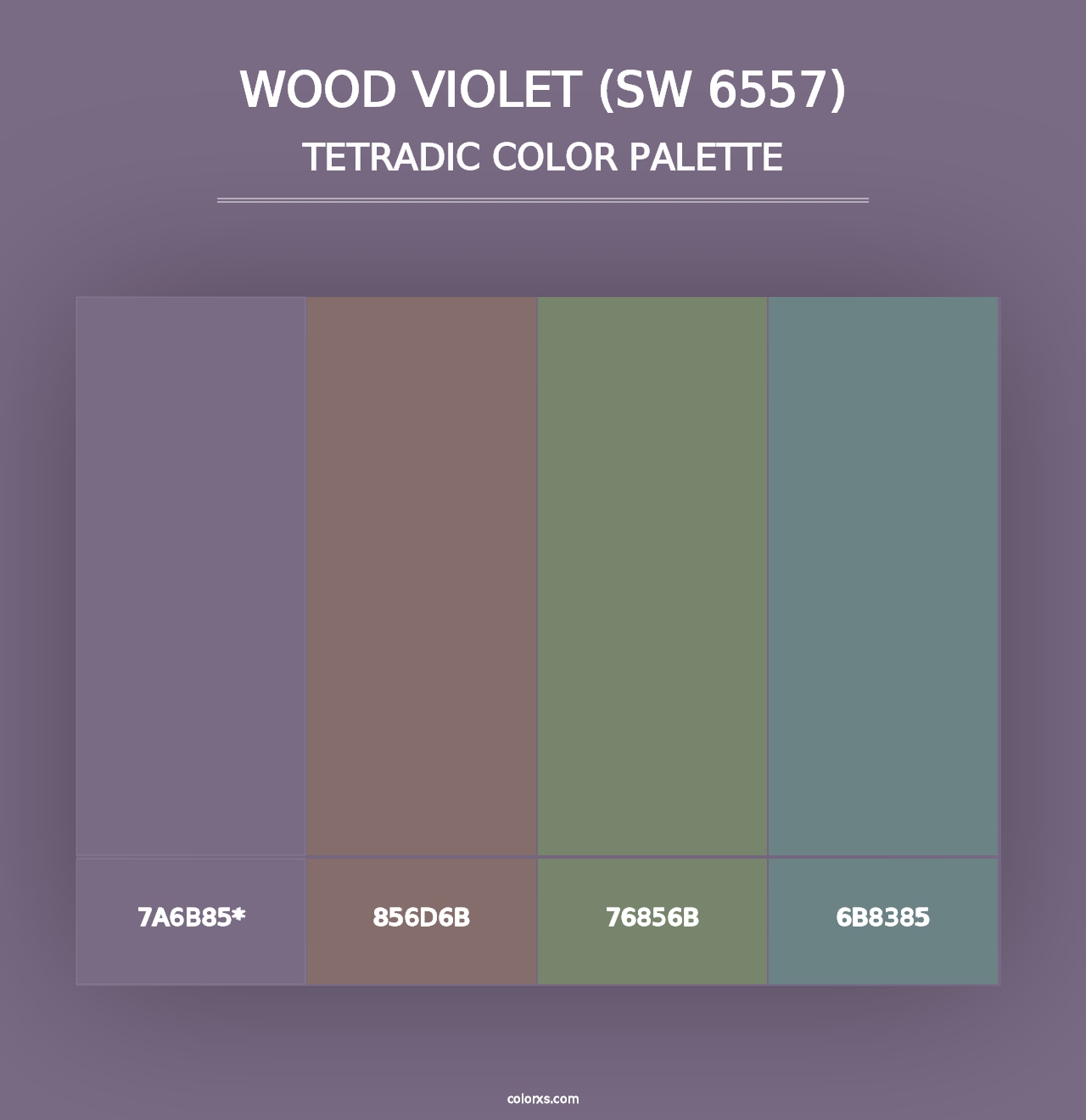 Wood Violet (SW 6557) - Tetradic Color Palette