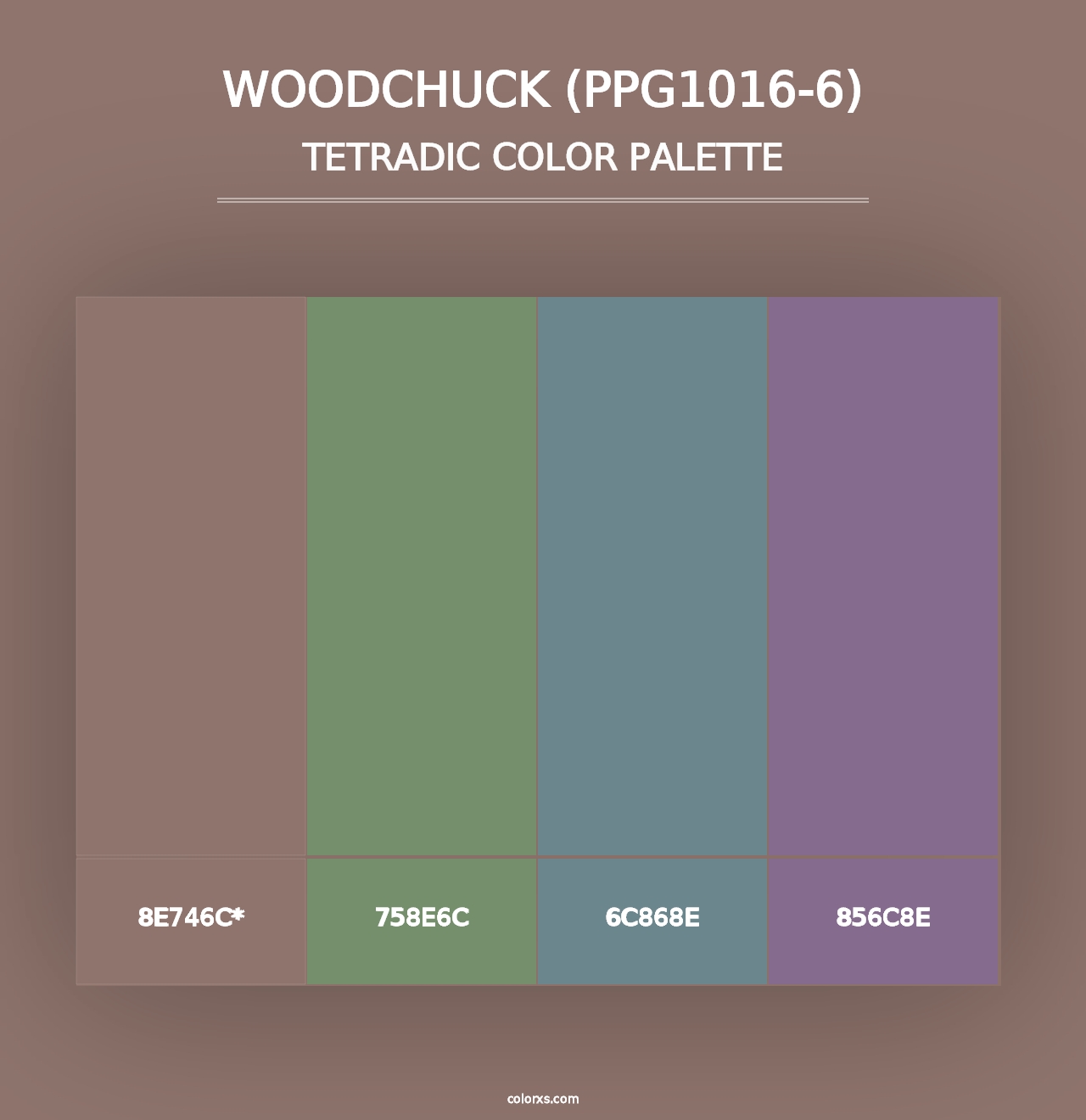 Woodchuck (PPG1016-6) - Tetradic Color Palette