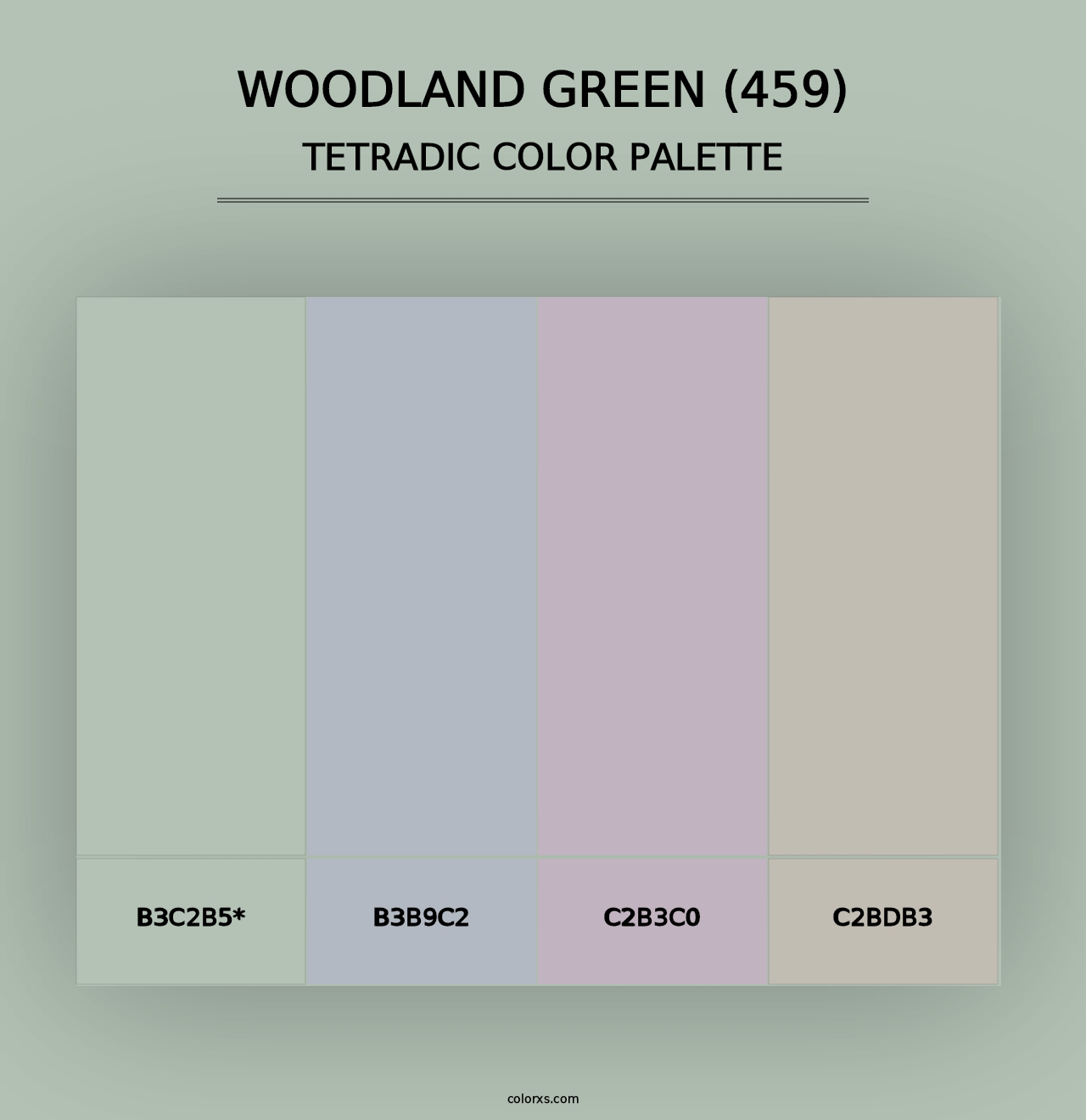 Woodland Green (459) - Tetradic Color Palette