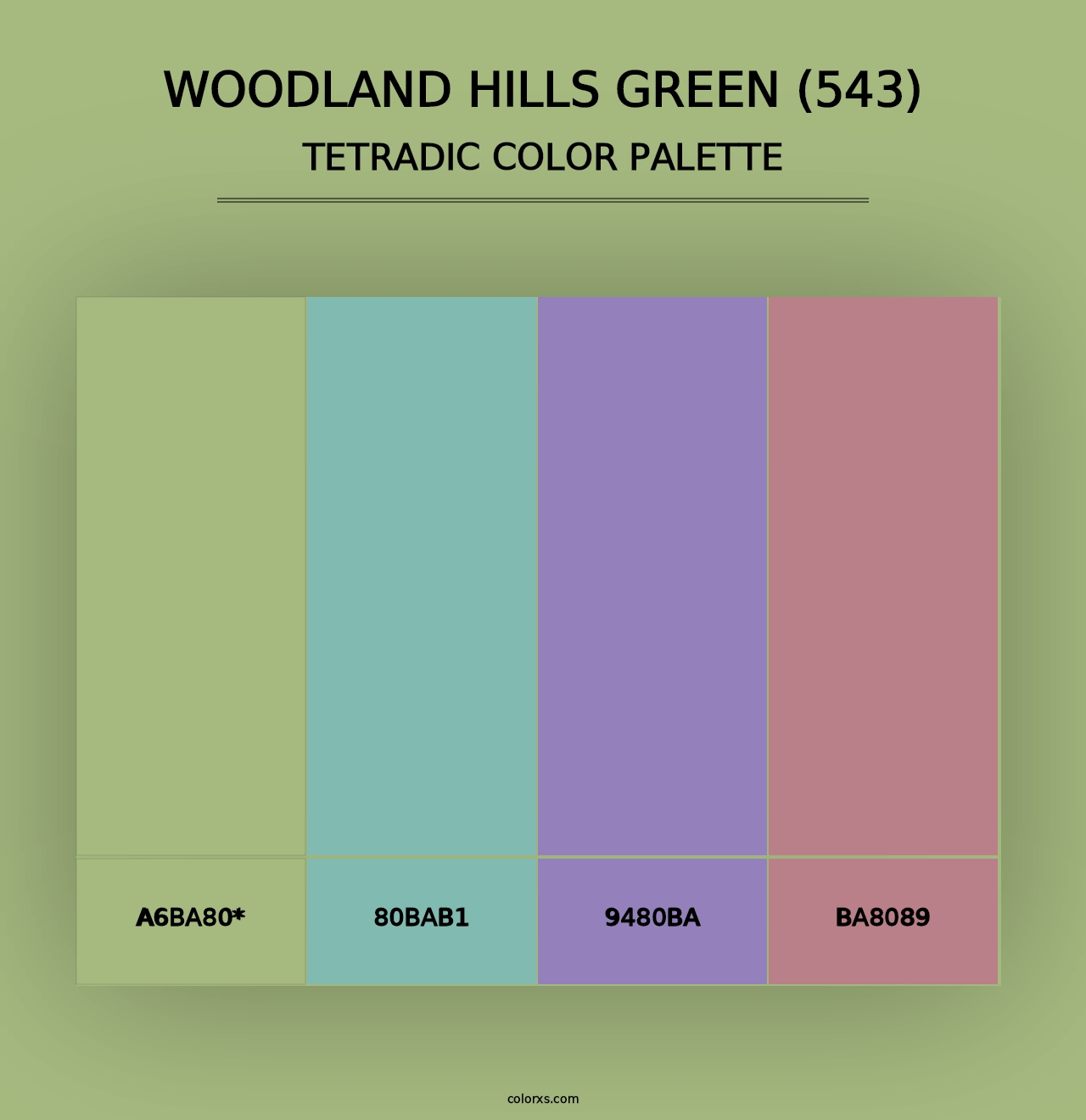 Woodland Hills Green (543) - Tetradic Color Palette