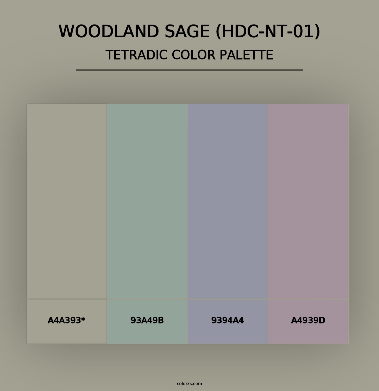 Woodland Sage (HDC-NT-01) - Tetradic Color Palette