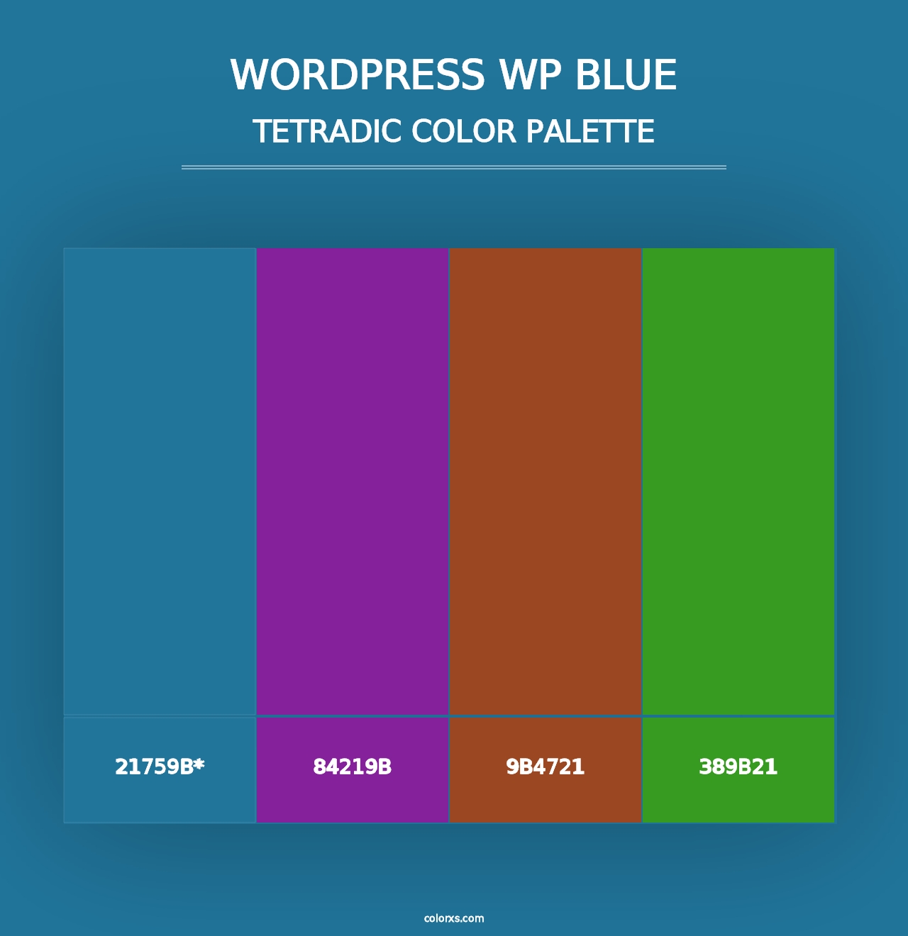 WordPress WP Blue - Tetradic Color Palette