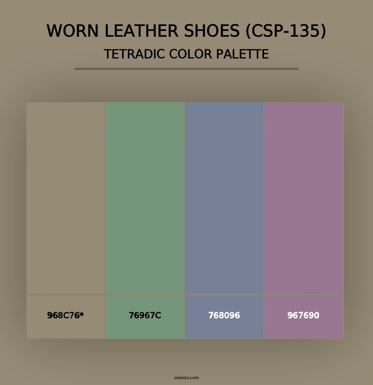 Worn Leather Shoes (CSP-135) - Tetradic Color Palette