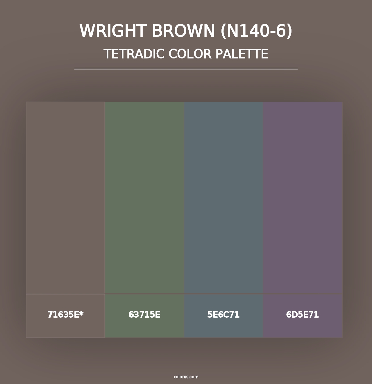 Wright Brown (N140-6) - Tetradic Color Palette