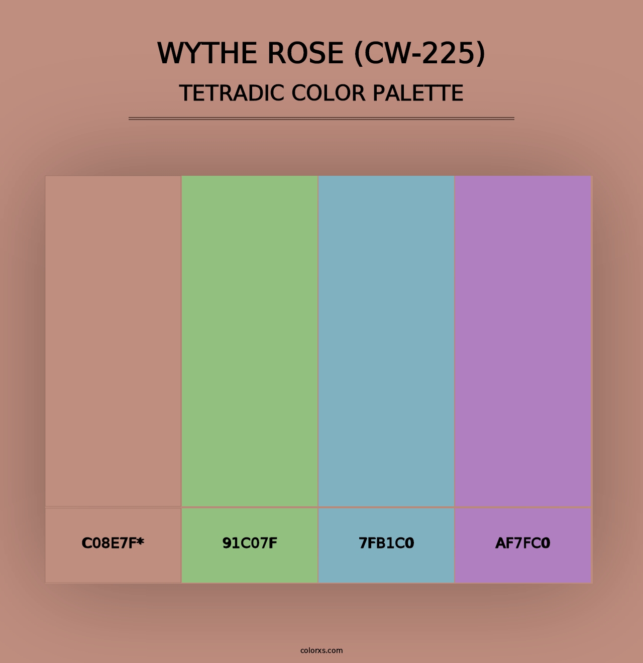 Wythe Rose (CW-225) - Tetradic Color Palette