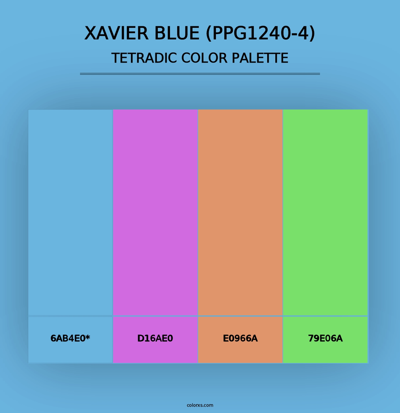 Xavier Blue (PPG1240-4) - Tetradic Color Palette