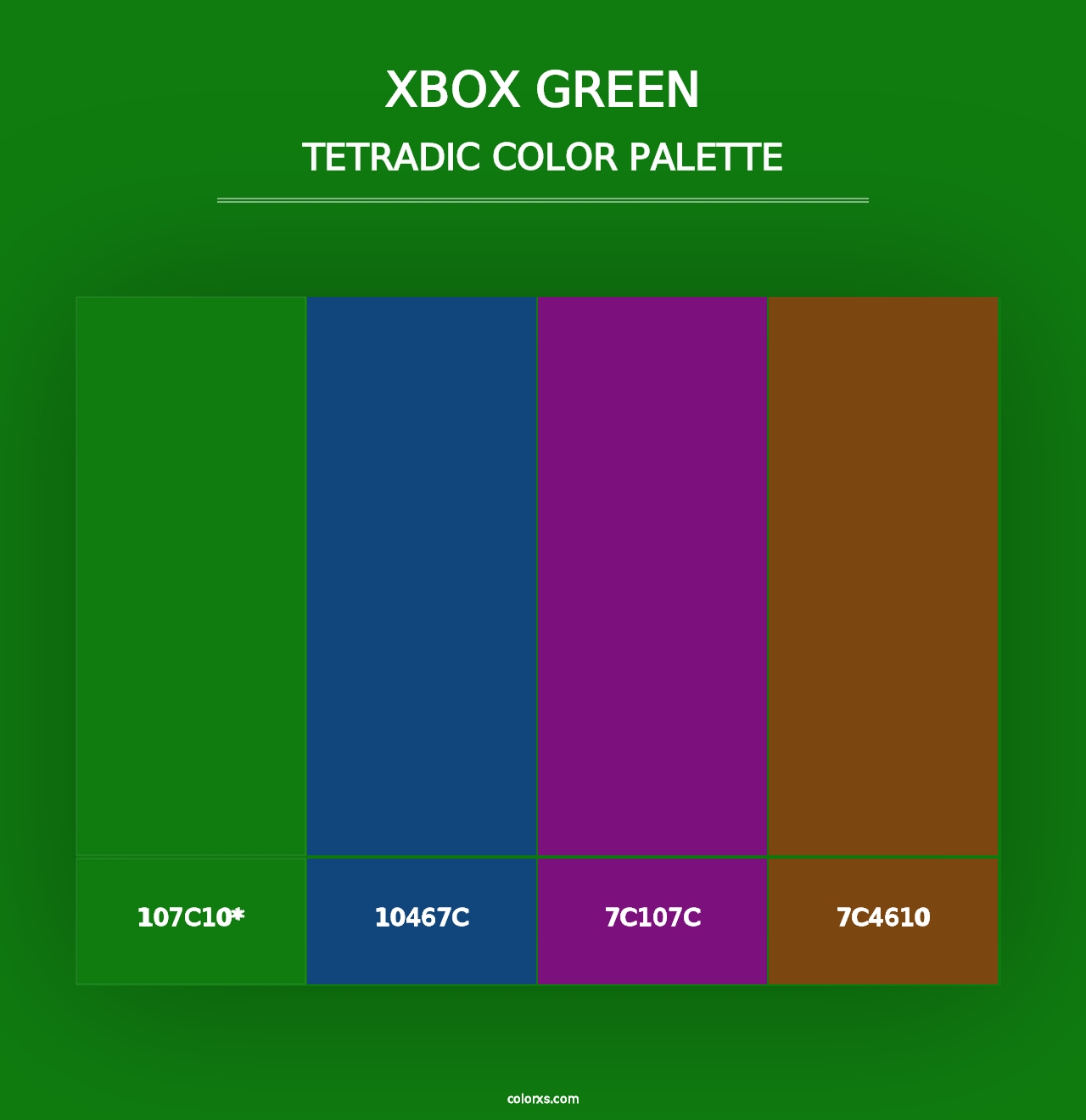 Xbox Green - Tetradic Color Palette