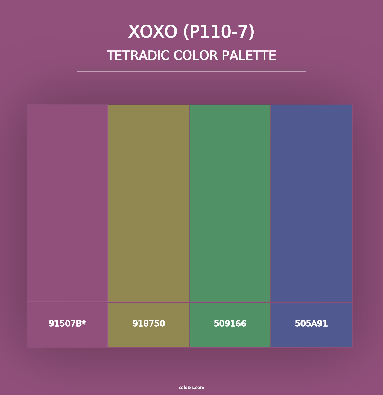 Xoxo (P110-7) - Tetradic Color Palette