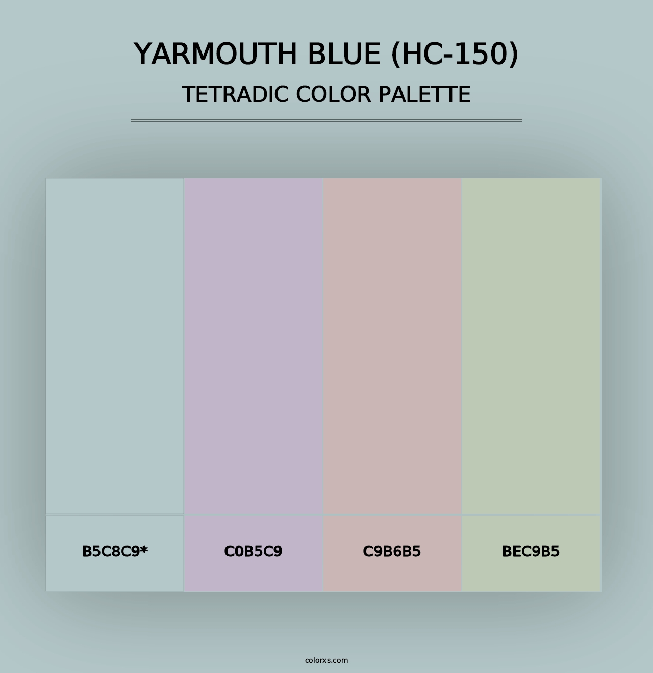 Yarmouth Blue (HC-150) - Tetradic Color Palette