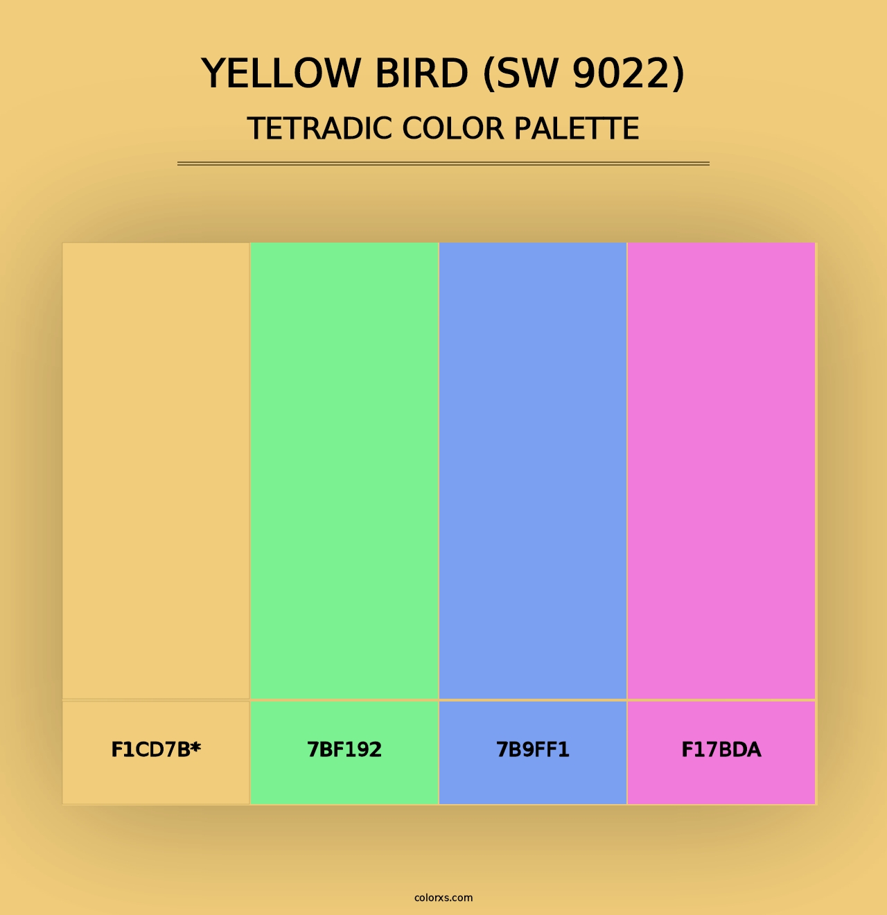 Yellow Bird (SW 9022) - Tetradic Color Palette